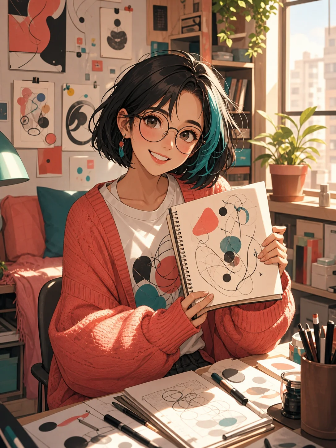 Illustrated contemporary character portrait